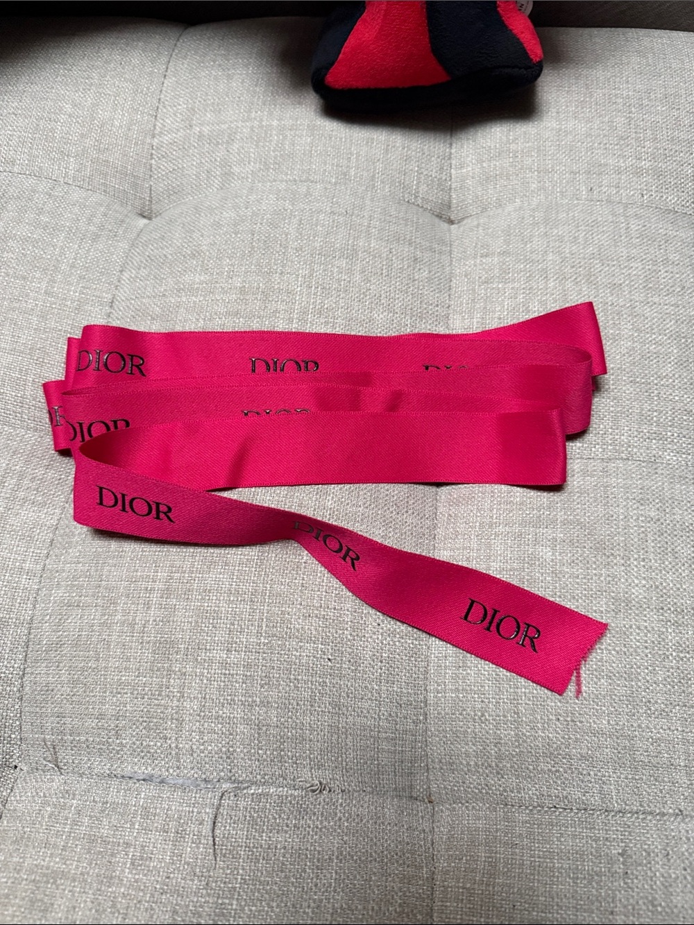 Dior Fuchsia Branded Satin Ribbon